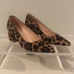 JCrew leopard calf hair pumps